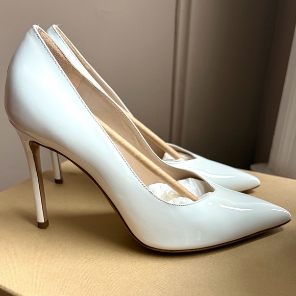 Michael Kors Collection Muse Patent Leather Pump Optic White6.5 / 36.5